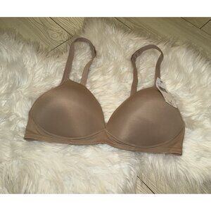 Warners 04003W Elements of Bliss Lined Wire Free Bra Womens 38B Beige New Nwt
